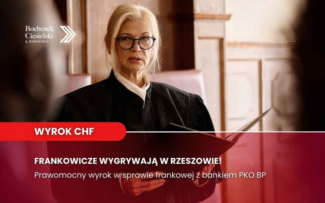 Sędzia ogłaszająca prawomocny wyrok w sprawie frankowej – frankowicze wygrywają z bankiem PKO BP w Rzeszowie