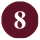 Female gender symbol on a dark maroon circular background, conveying a female indicator or iconography.