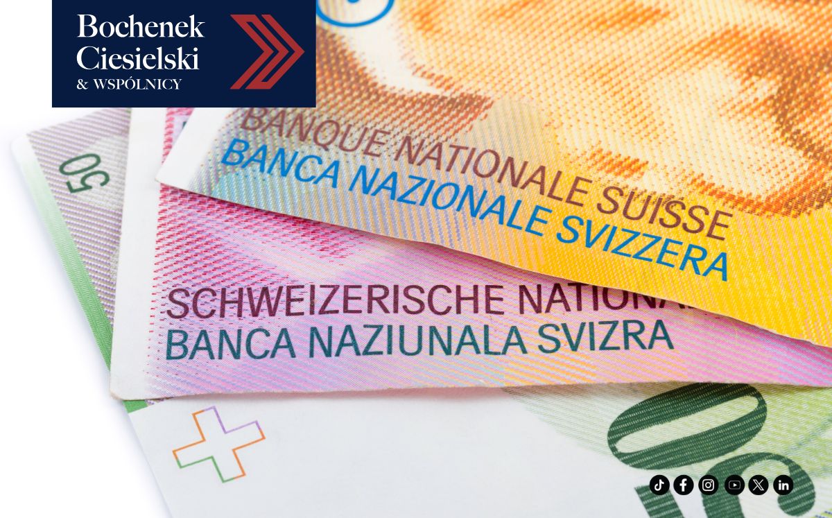 Obrazek przedstawia franki szwajcarskie